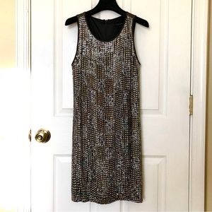 Neiman Marcus Sequin Cocktail Club Party Shift Dress  Maria Bianca Nero